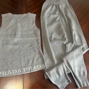 Prada Gray Knit Pantsuit